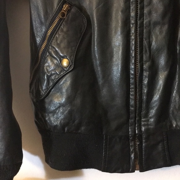 Real leather vintage bomber jacket - Picture 2 of 4